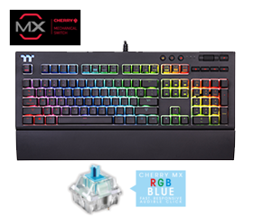 Thermaltake offers Cherry MX RGB Blue keys on their mechanical keyboards