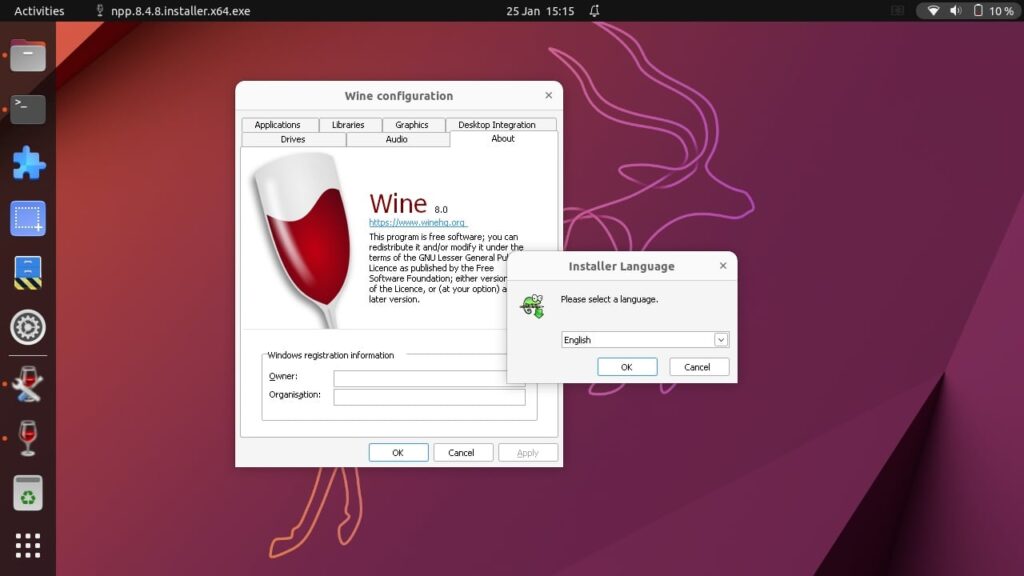 Wine Running on Ubuntu